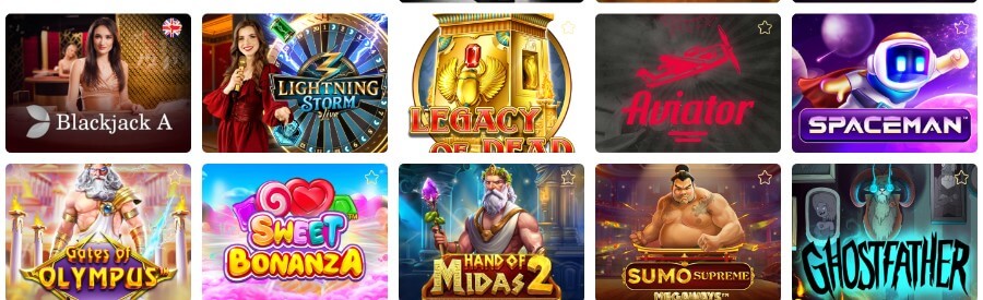 Popular games at Shinobibet