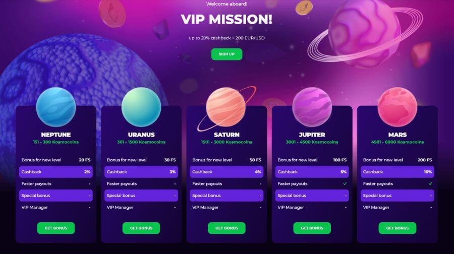 Kosmonaut Casino VIP Program NZ