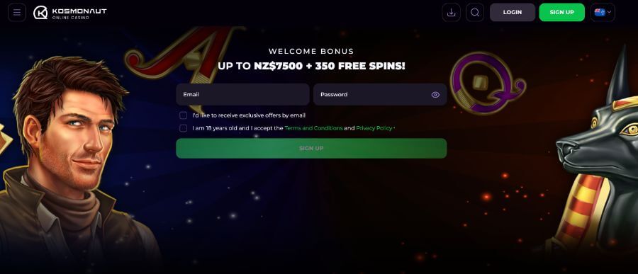 Kosmonaut Casino Welcome Offer NZ