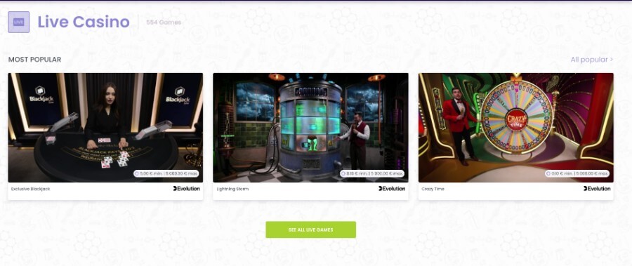 Madnix Live Casino Games