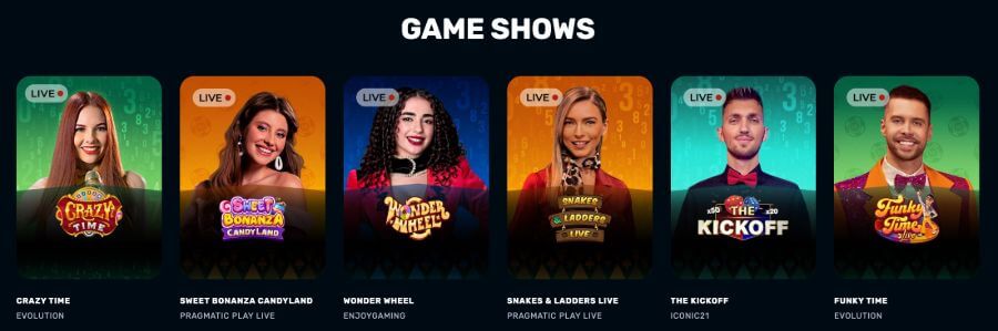 Rocketplay game shows library