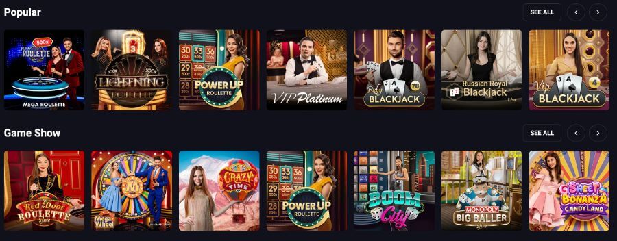 RollXO Live Casino Games