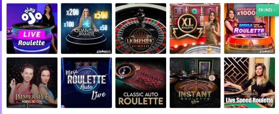 Play Mojo Live Casino library