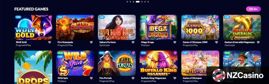 Tahiti Casino games library