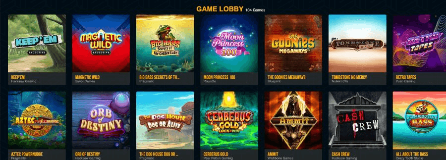 Dream Vegas' Games Library
